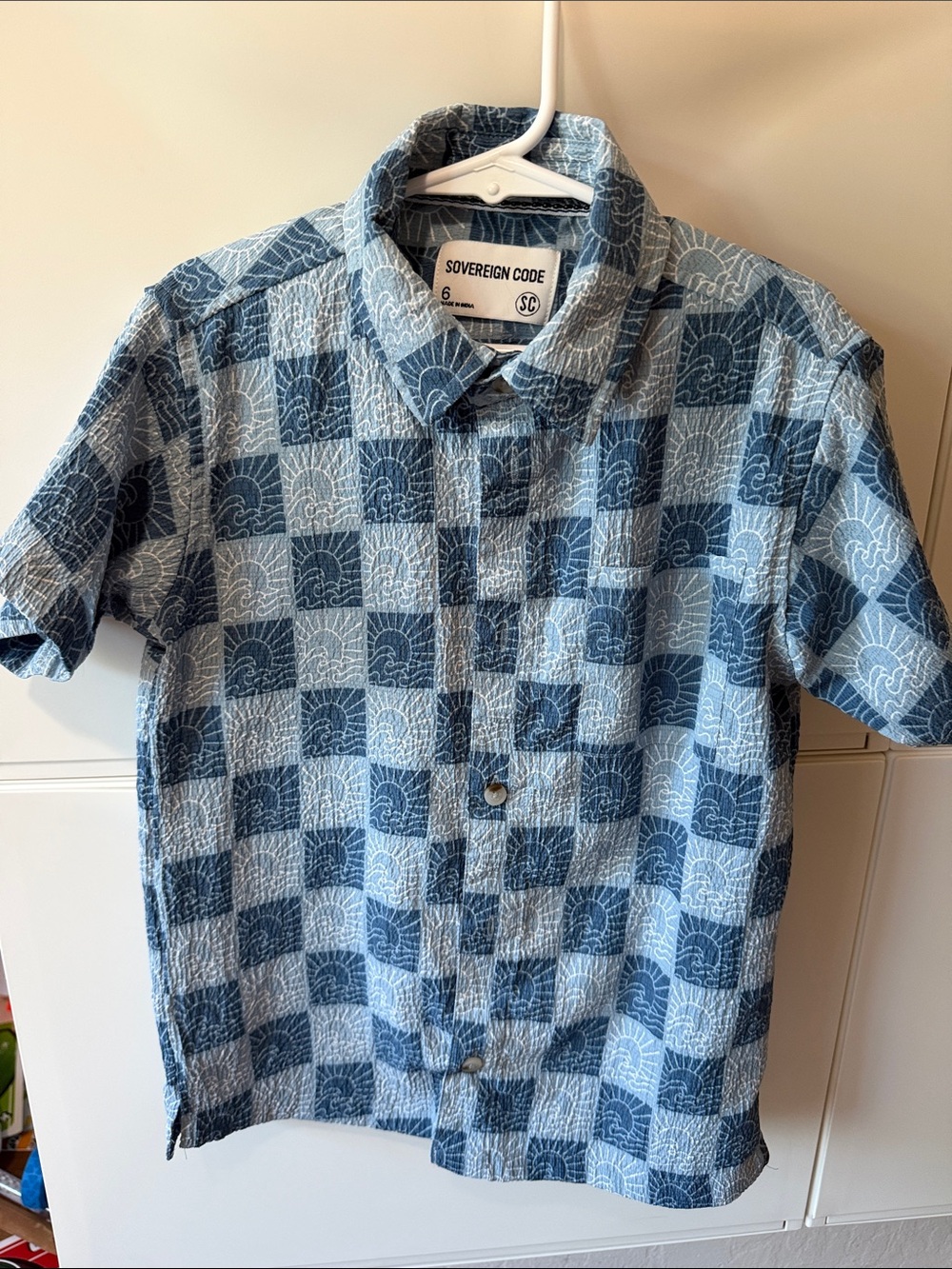 Sovereign Code Blue & Light Blue Check Short-Sleeve Button-Down Shirt